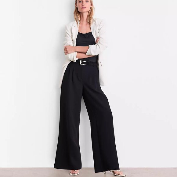 NWT Petite LOFT Versa Crepe Drape Palazzo Pant - Picture 1 of 4